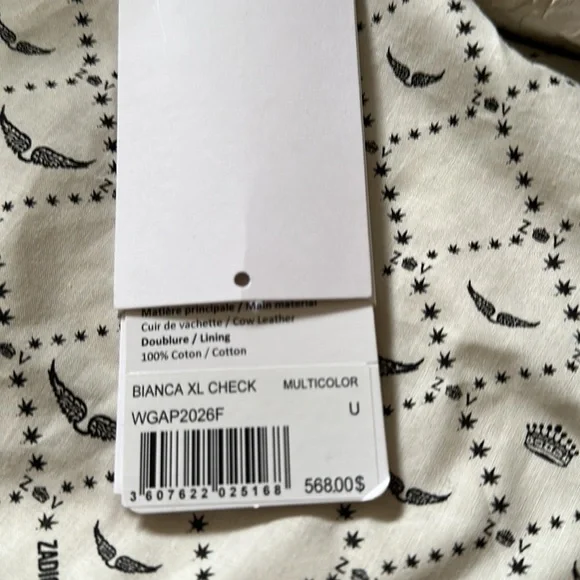 ! FINAL PRICE DROP!!!! Zadig & Voltaire Bianca XL Check Leather Tote Shopper Bag - Picture 3 of 5